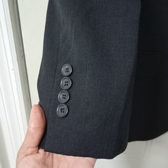 Pronto Uomo Platinum 100% Wool Black Business Blazer Jacket Sport Coat Men's 42 - Picture 5 of 12